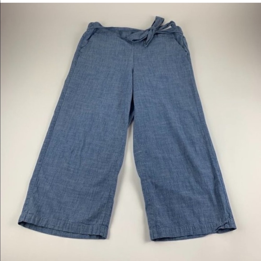 J Crew Wide Leg Chambray Crop Pant 14